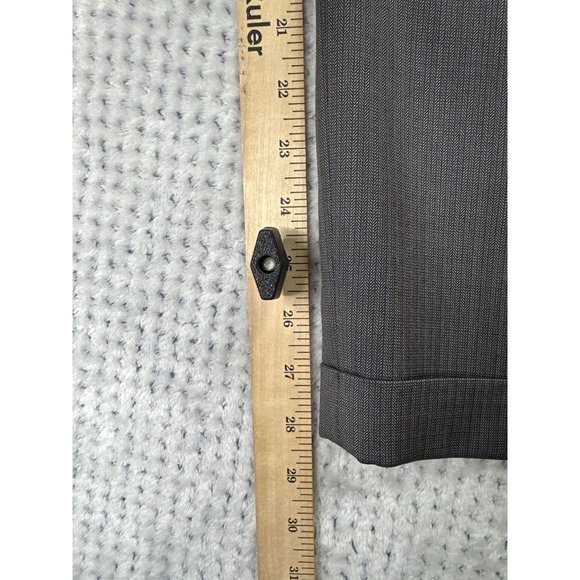 JoS. A. Banks Pants Mens 36 Reg Pinstripe Gunmetal Grey Pleats Wool Dress Work - Picture 16 of 16